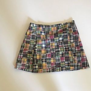 J.McLaughlin plaid patchwork wrap skirt size 10.